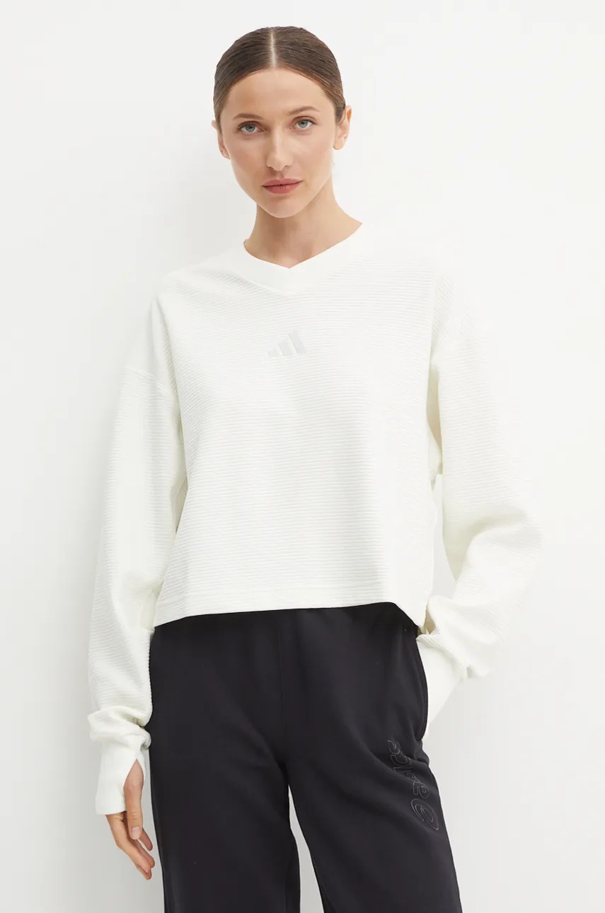 adidas bluza All SZN femei, culoarea bej, neted, IY6828