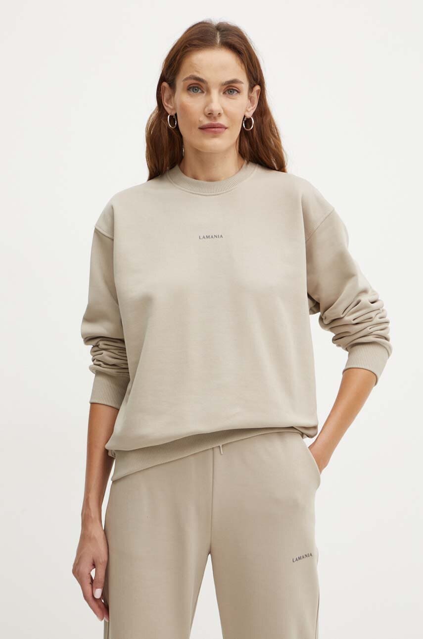 La Mania bluza PL femei, culoarea bej, cu imprimeu, HOME