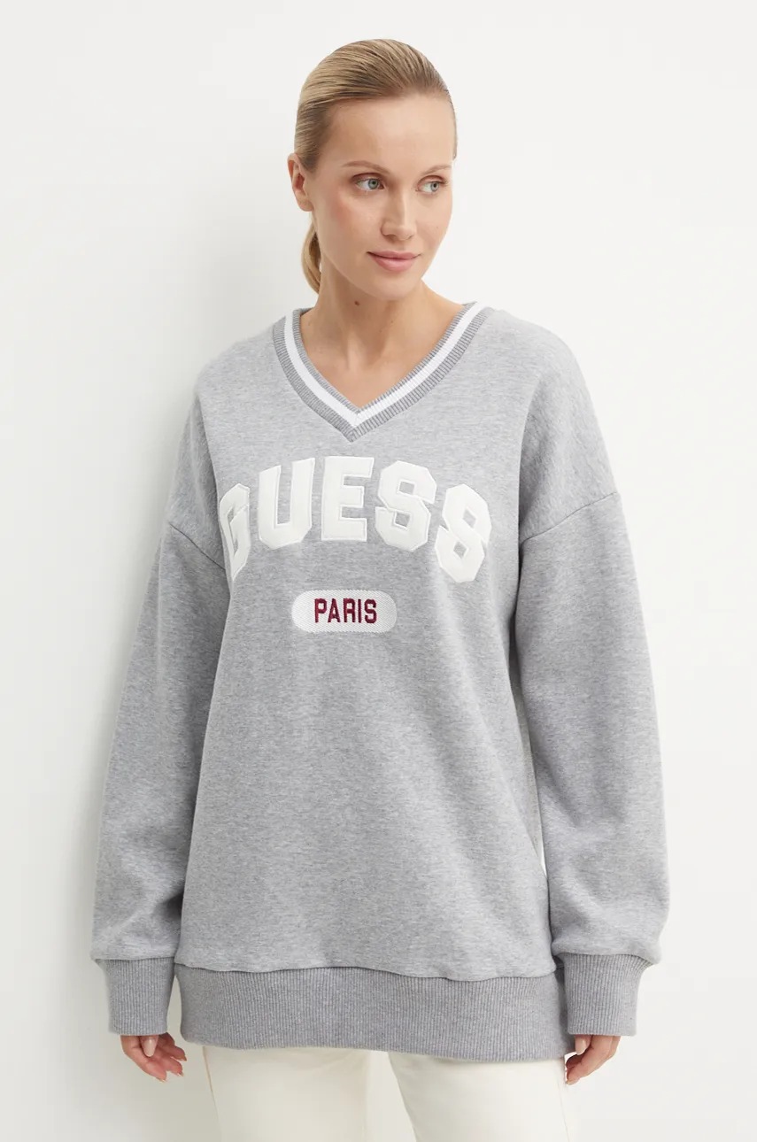 

Суичър Guess WILLOWS в сиво с апликация V4BQ09 KC3D2, Сив
