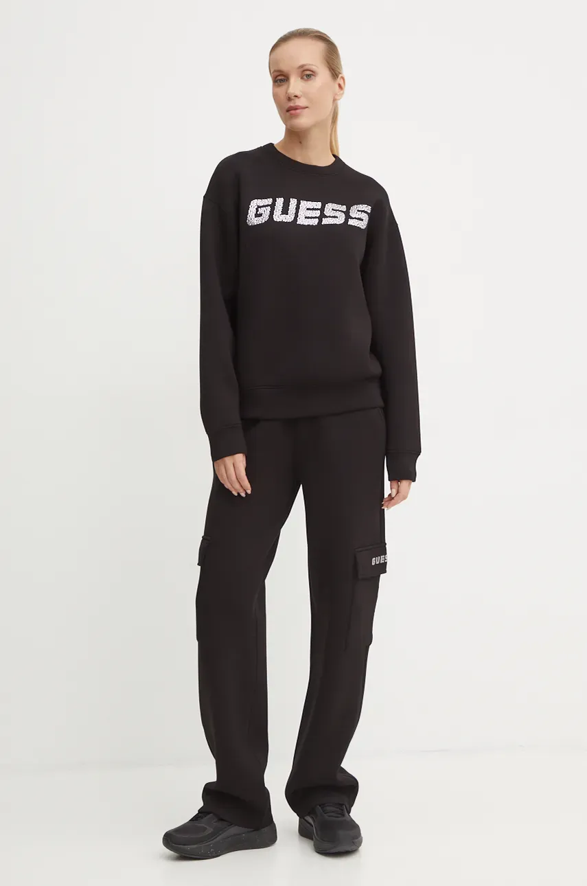 Кофта Guess CECILIA женская цвет чёрный с аппликацией V4BQ15 K7UW2 Кофта Guess CECILIA женская цвет чёрный с аппликацией V4BQ15 K7UW2