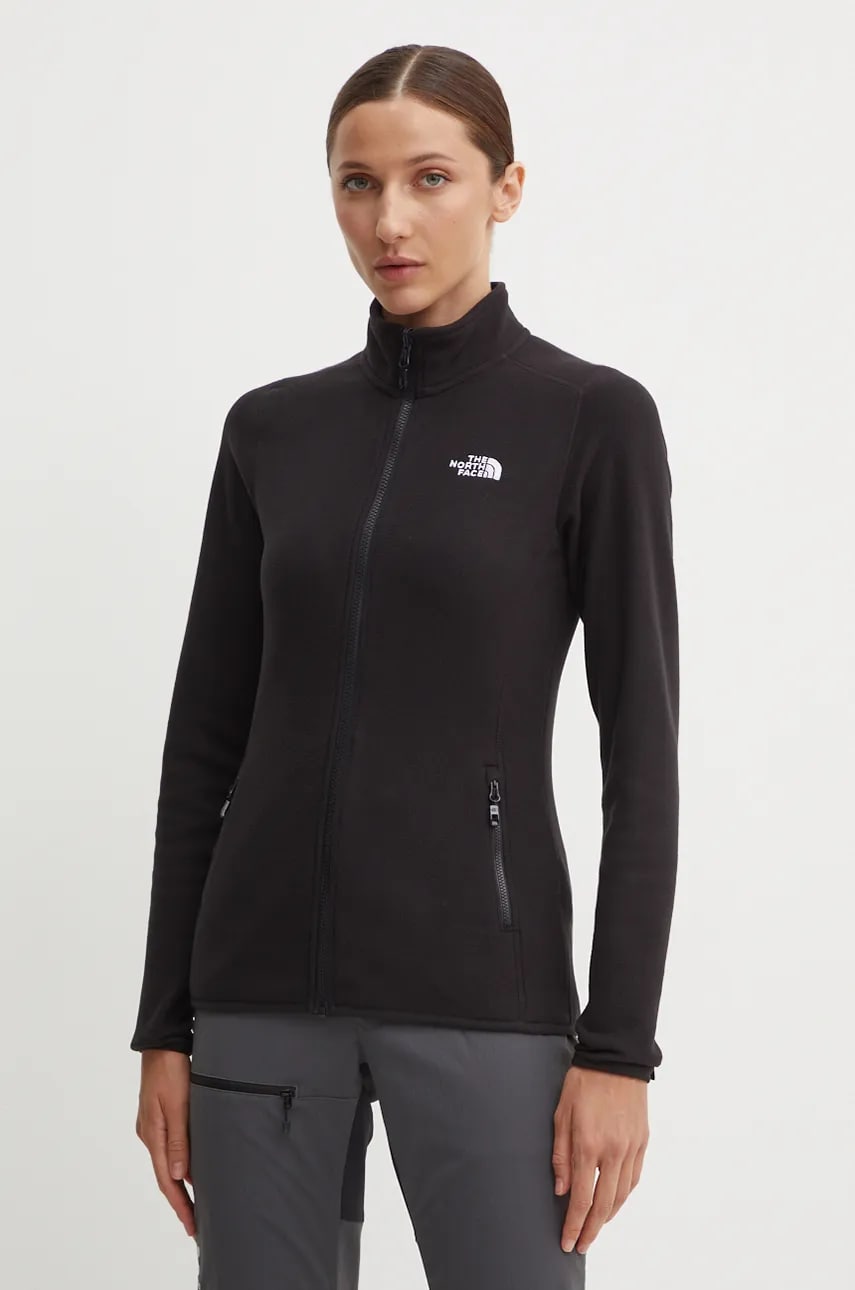 The North Face hanorac 100 Glacier culoarea negru, neted, NF0A855O4H01 The North Face hanorac 100 Glacier culoarea negru, neted, NF0A855O4H01
