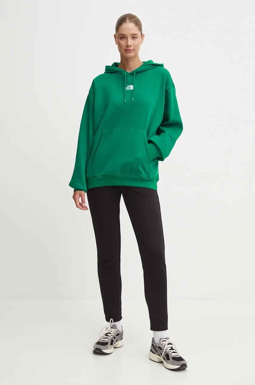 Dukserica The North Face Essential Hoodie za žene, boja: zelena, s kapuljačom, bez uzorka, NF0A89ENNL11