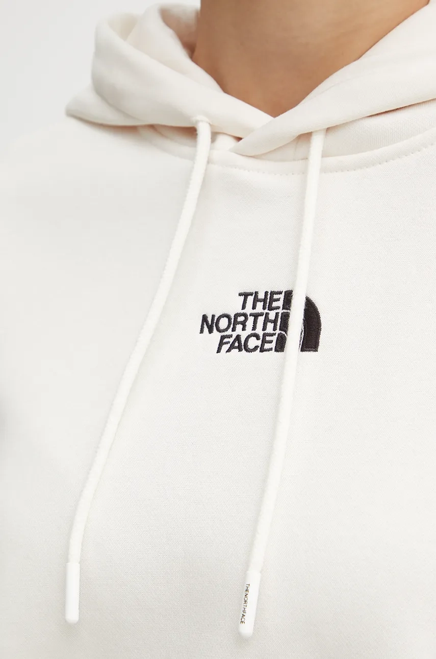 Dukserica The North Face Essential Crop Hoodie Za žene, Boja: Bež, S Kapuljačom, Bez Uzorka, NF0A89EXQLI1