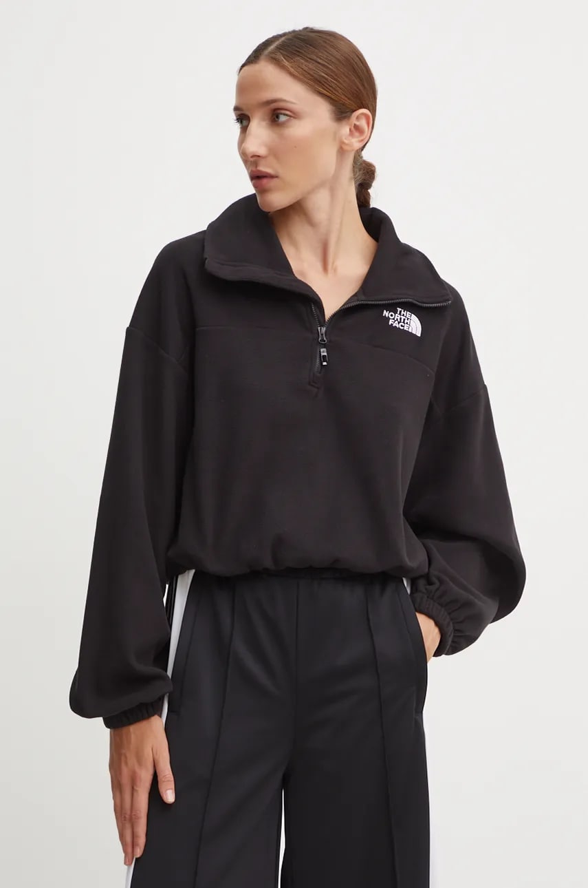 The North Face hanorac 100 Glacier culoarea negru, neted, NF0A89J9JK31 The North Face hanorac 100 Glacier culoarea negru, neted, NF0A89J9JK31