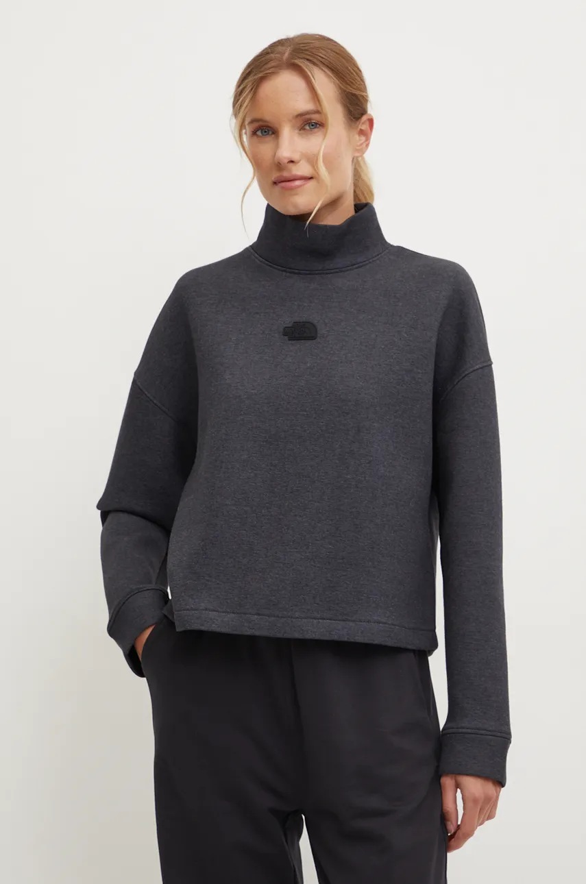 

Суичър The North Face Mock Neck Sweatshirt в сиво с изчистен дизайн NF0A89C1KS71, Сив