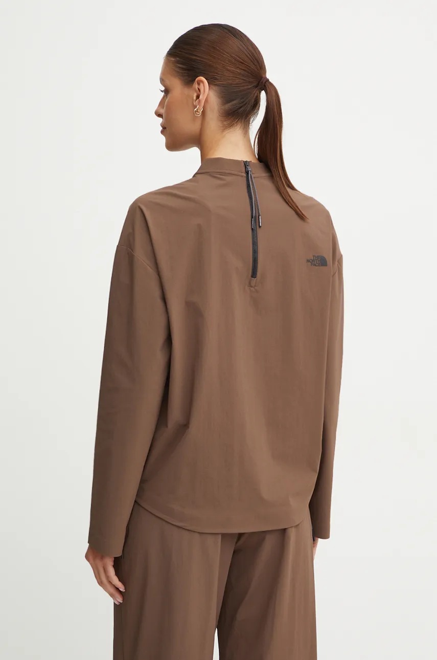The North Face felső Woven barna, női, sima, NF0A89H21OI1 termék 2. képe