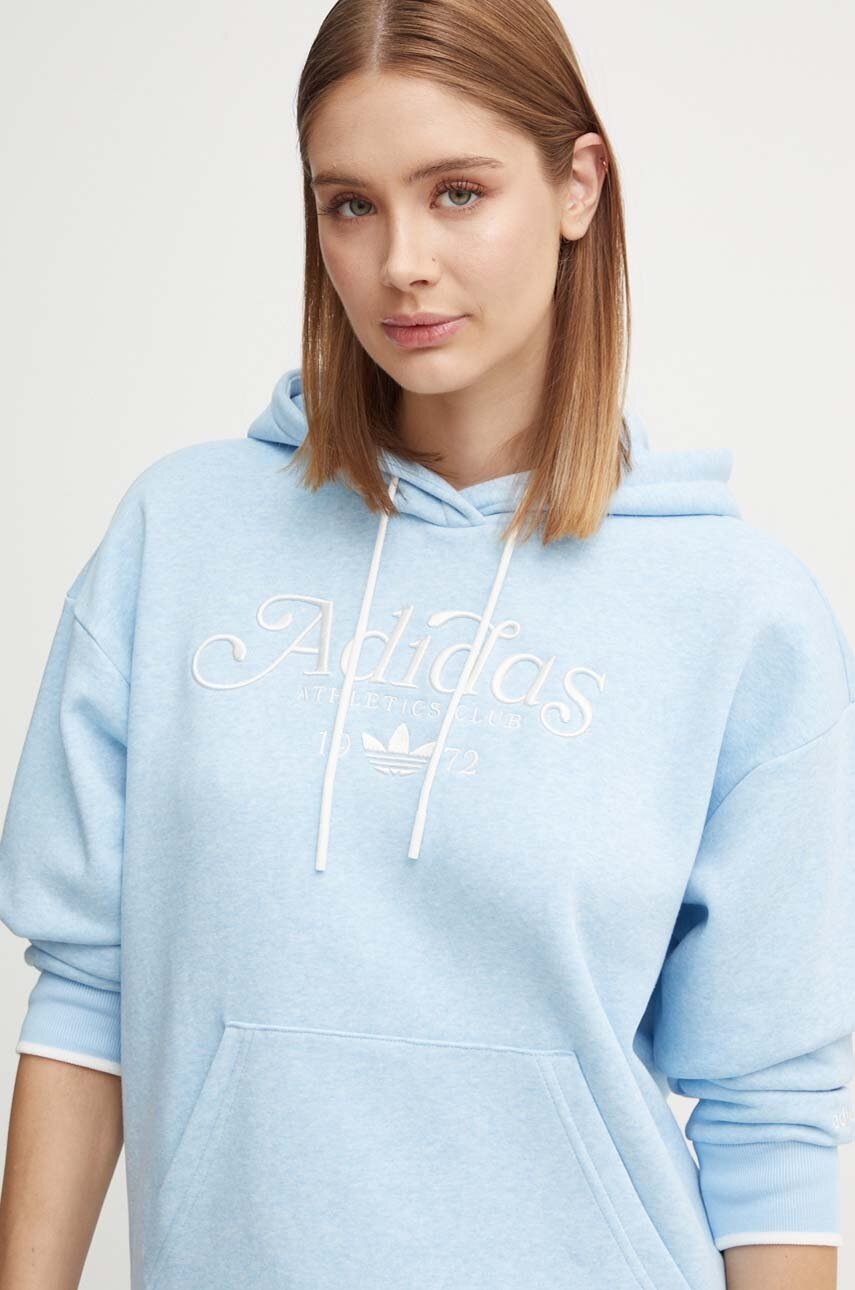 

Суичър adidas Originals в синьо с качулка с меланжов десен IX3535, Син