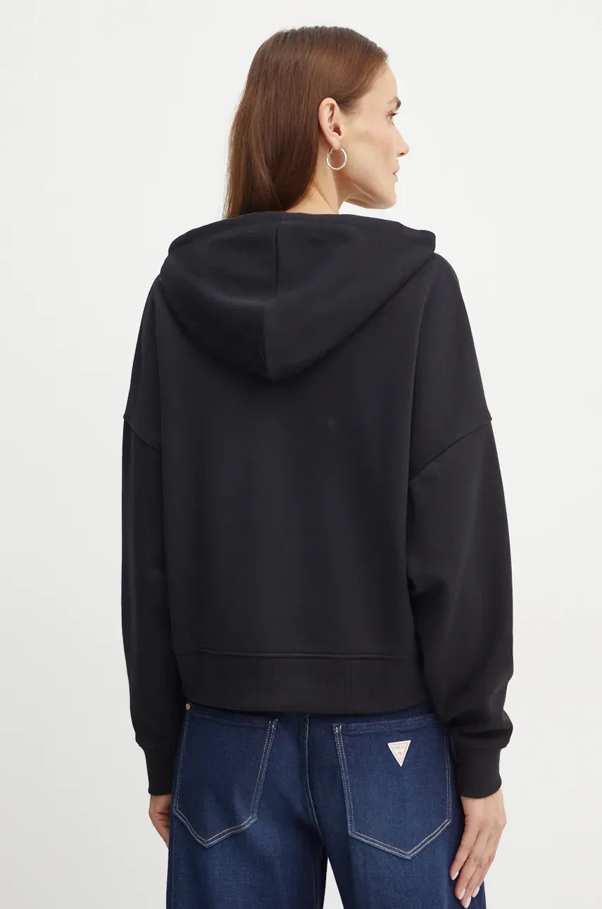 Кофта Guess женская цвет чёрный с капюшоном с принтом W4BQ06 KB683 Кофта Guess женская цвет чёрный с капюшоном с принтом W4BQ06 KB683