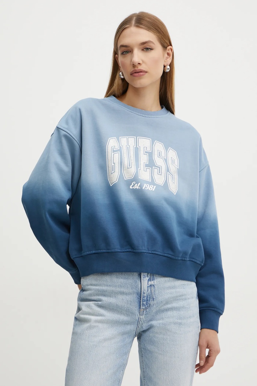 

Суичър Guess в синьо с апликация W4BQ10 KBY51, Син