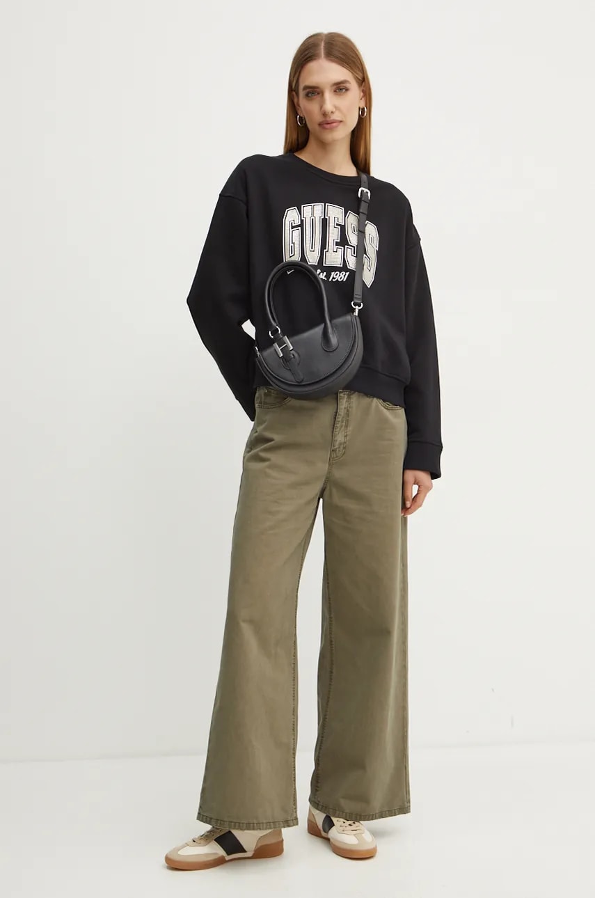 Кофта Guess женская цвет чёрный с аппликацией W4BQ10 KBY51 Кофта Guess женская цвет чёрный с аппликацией W4BQ10 KBY51