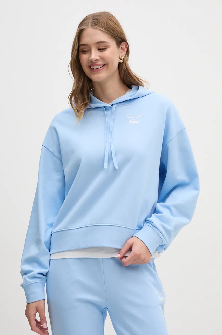 

Суичър Lacoste в синьо с качулка с принт SF2649, Син