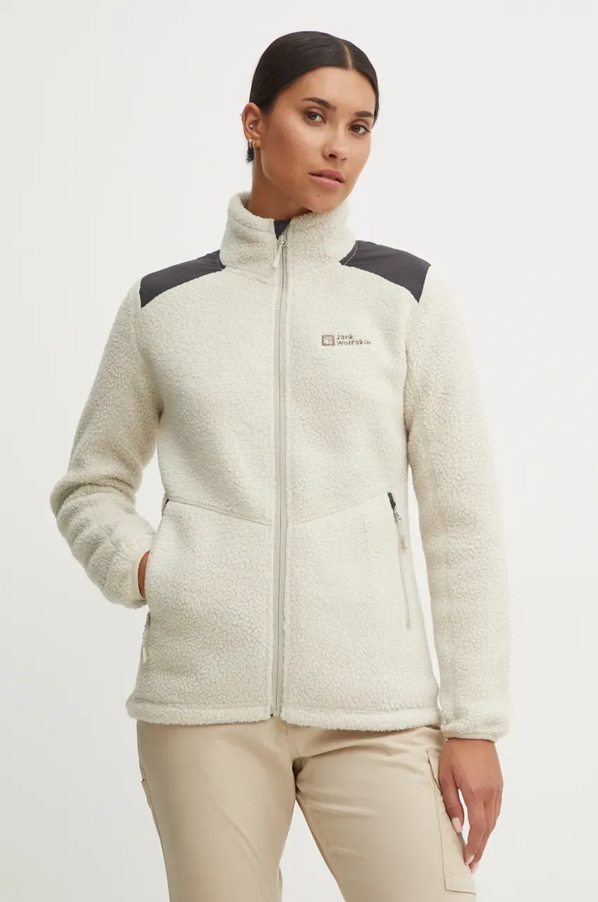 Спортивная кофта Jack Wolfskin Kammweg цвет бежевый однотонная 1711281 Спортивная кофта Jack Wolfskin Kammweg цвет бежевый однотонная 1711281