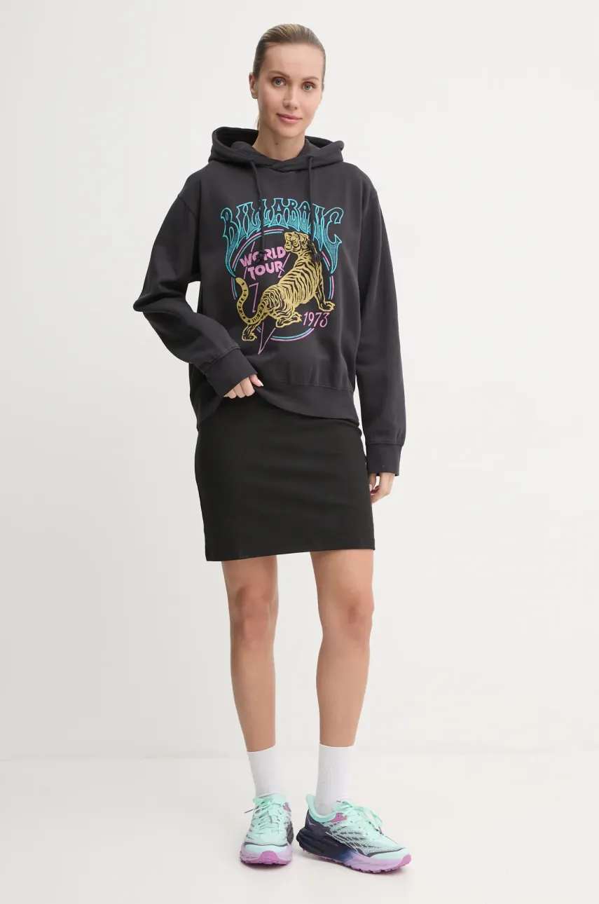 Кофта Billabong Tiger Tour женская цвет чёрный с капюшоном с принтом EBJSF00157 Кофта Billabong Tiger Tour женская цвет чёрный с капюшоном с принтом EBJSF00157