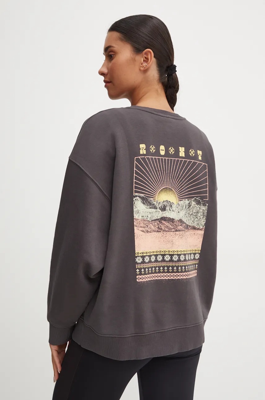 

Суичър Roxy Line Up B в сиво с принт ERJFT04875, Сив