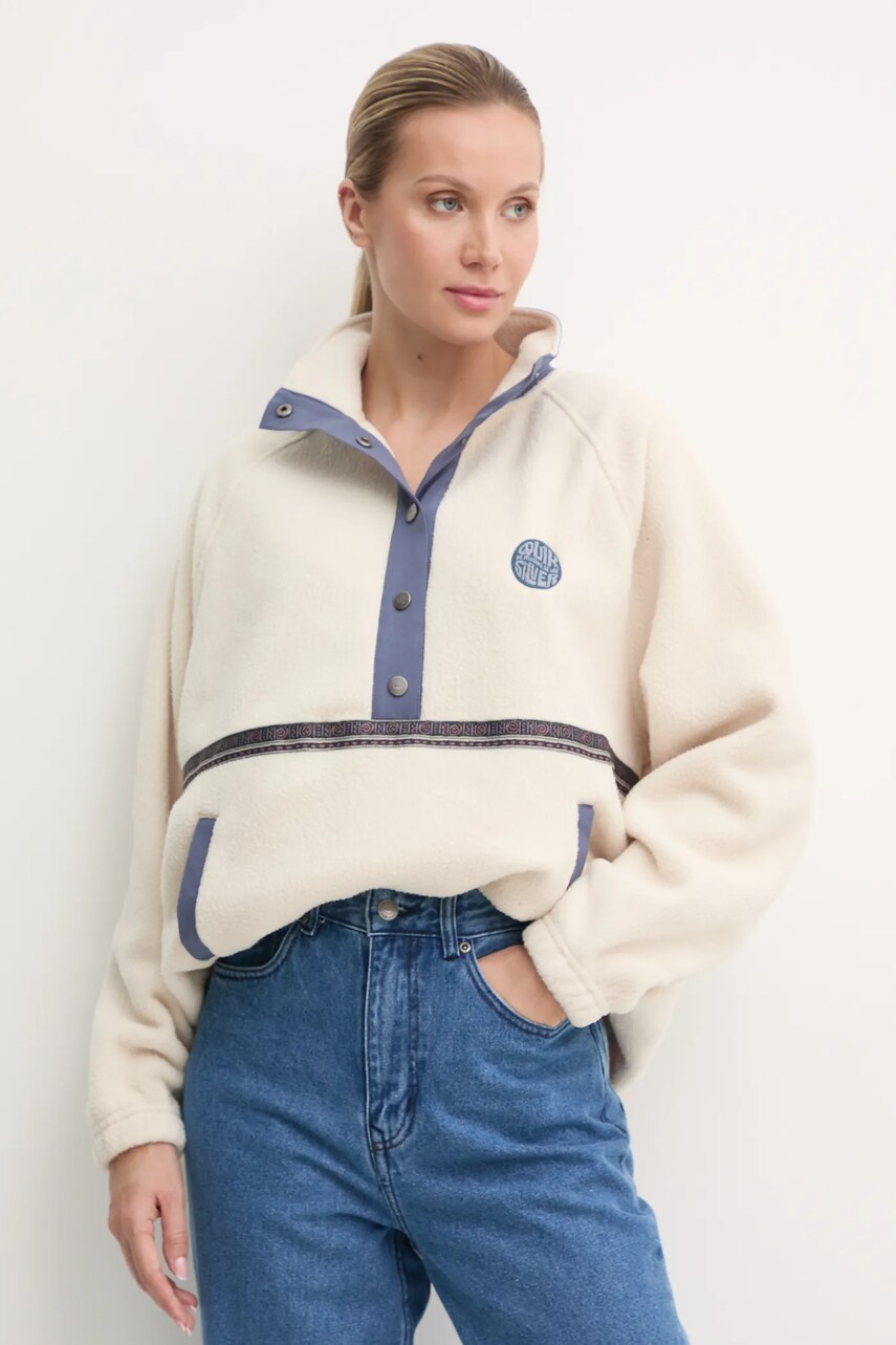 

Поларен суичър Quiksilver Half Zip Polar в бежово с десен EQYFT05000, Бежов