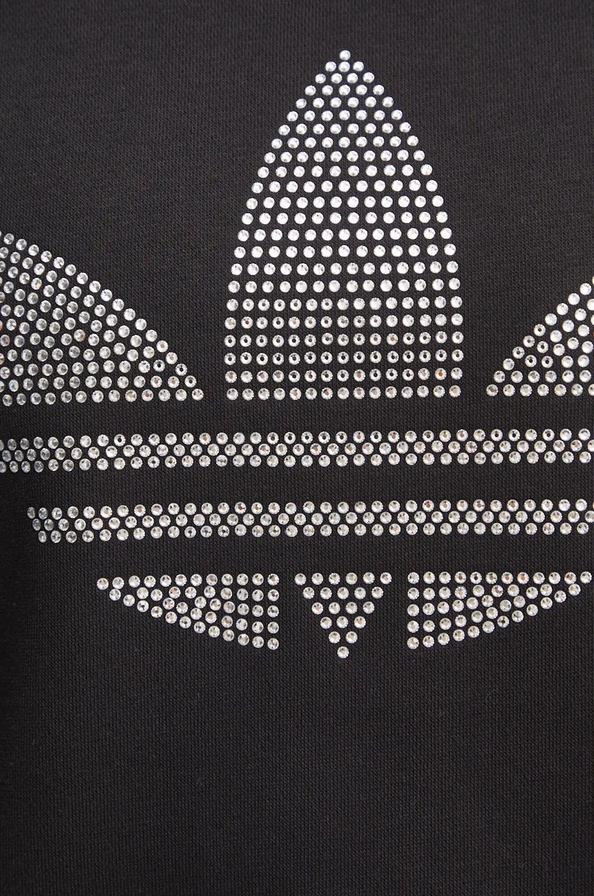 Dukserica adidas Originals Bling Hoodie za žene, boja: crna, s kapuljačom, s aplikacijom, IW5697