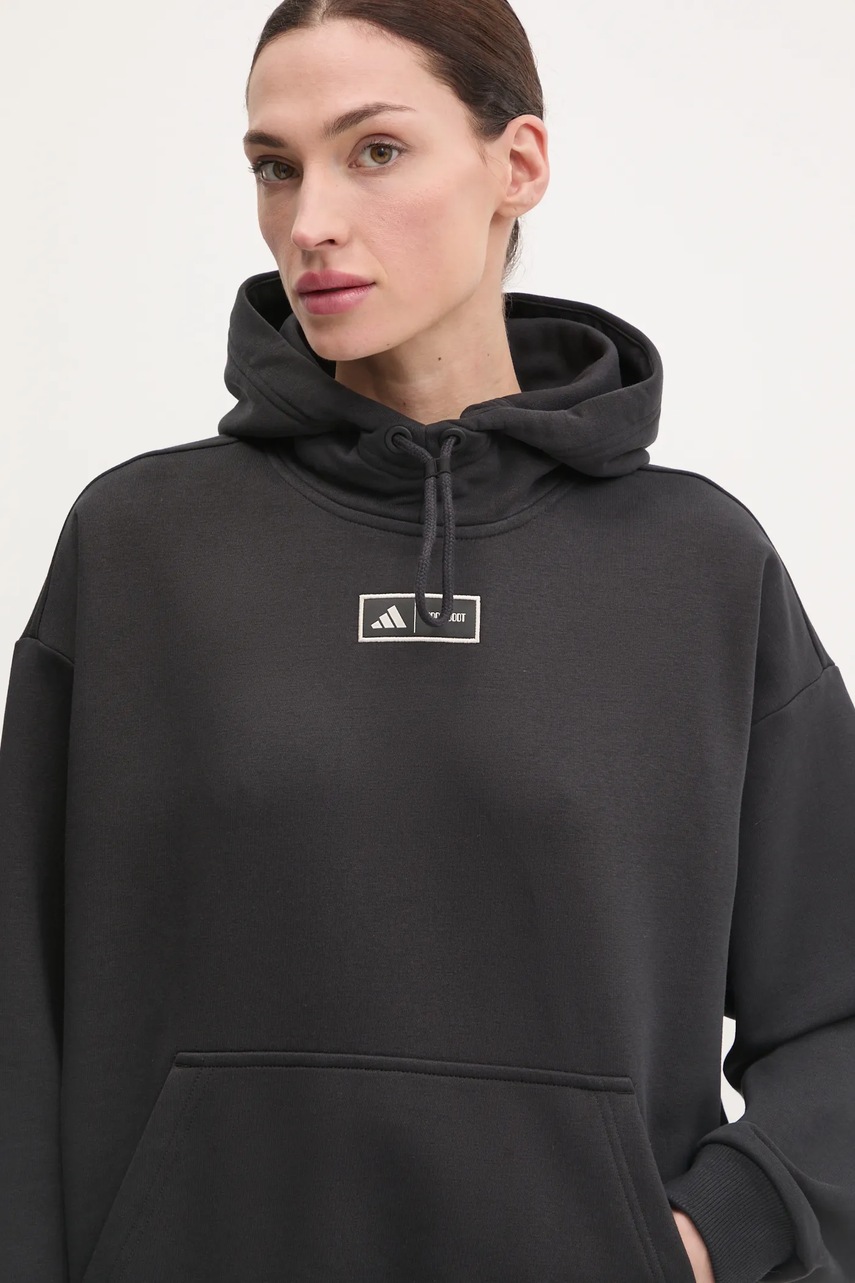 Μπλούζα adidas x Moon Boot χρώμα: μαύρο, με κουκούλα, IY8044 φωτογραφία