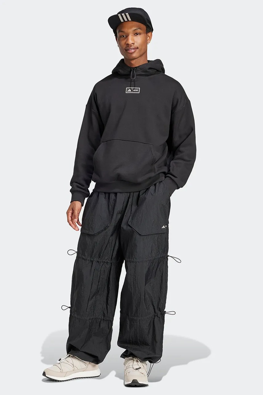 Μπλούζα adidas x Moon Boot χρώμα: μαύρο, με κουκούλα, IY8044 φωτογραφία