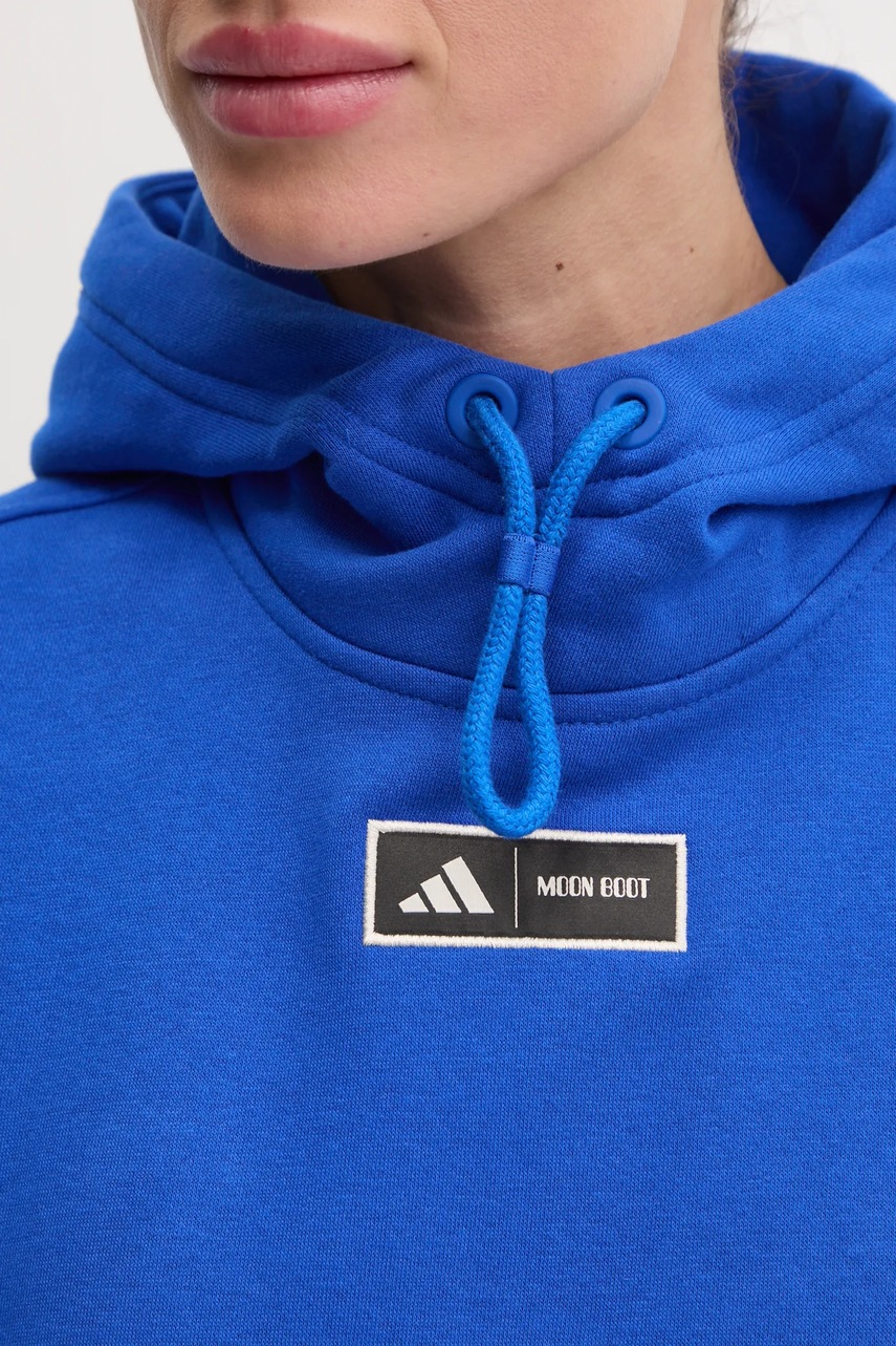 Μπλούζα adidas x Moon Boot χρώμα: μπλε, με κουκούλα, IY8045 φωτογραφία