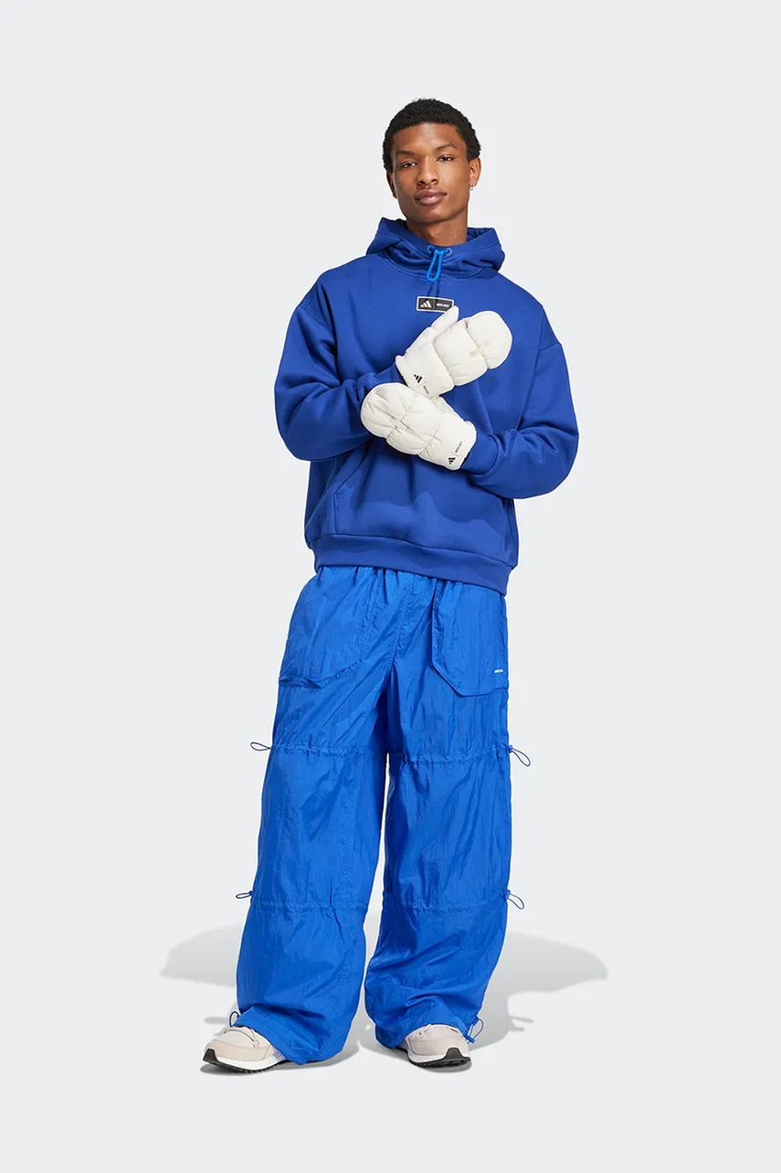 Μπλούζα adidas x Moon Boot χρώμα: μπλε, με κουκούλα, IY8045 φωτογραφία