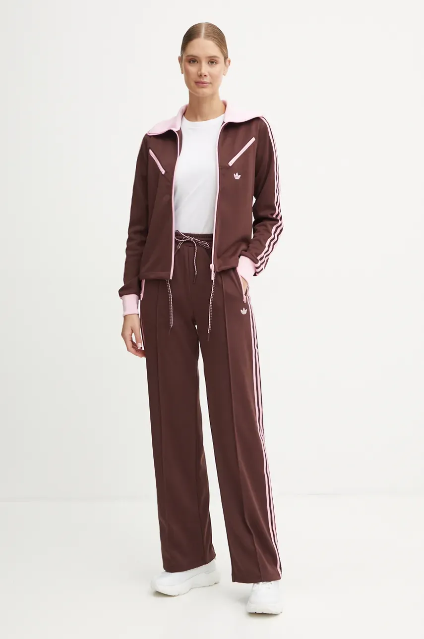 Кофта adidas Originals Montreal Tracktop женская цвет коричневый узор JL9629 Кофта adidas Originals Montreal Tracktop женская цвет коричневый узор JL9629