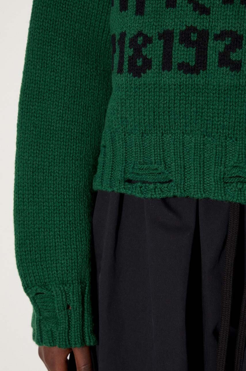 Вовняний светр MM6 Maison Margiela жіночий колір зелений теплий S62HL0029.M13074 