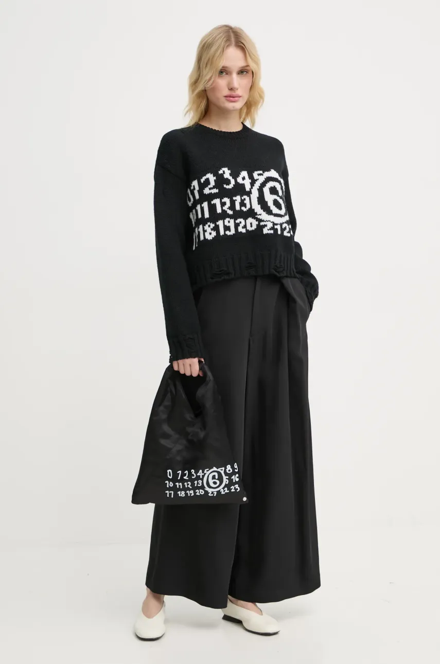 Шерстяной свитер MM6 Maison Margiela женский цвет чёрный тёплый S62HL0029.M13074 Шерстяной свитер MM6 Maison Margiela женский цвет чёрный тёплый S62HL0029.M13074