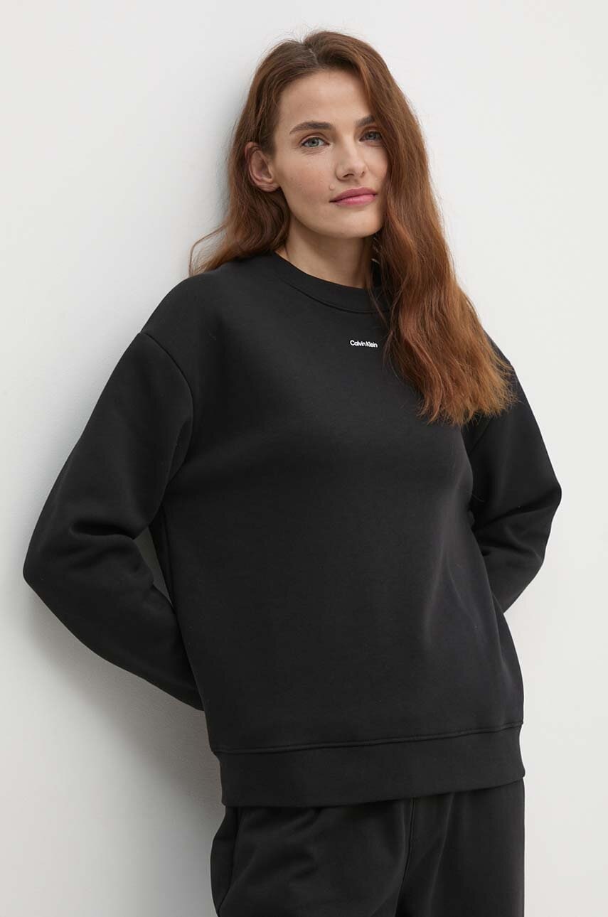Levně Mikina Calvin Klein dámská, černá barva, hladká, K20K208329