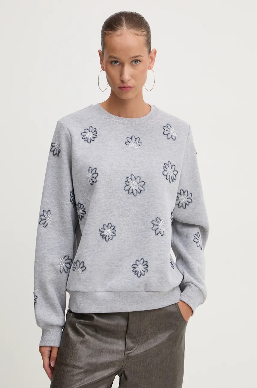 

Суичър Desigual JOYA в сиво с апликация 24WWSK32, Сив