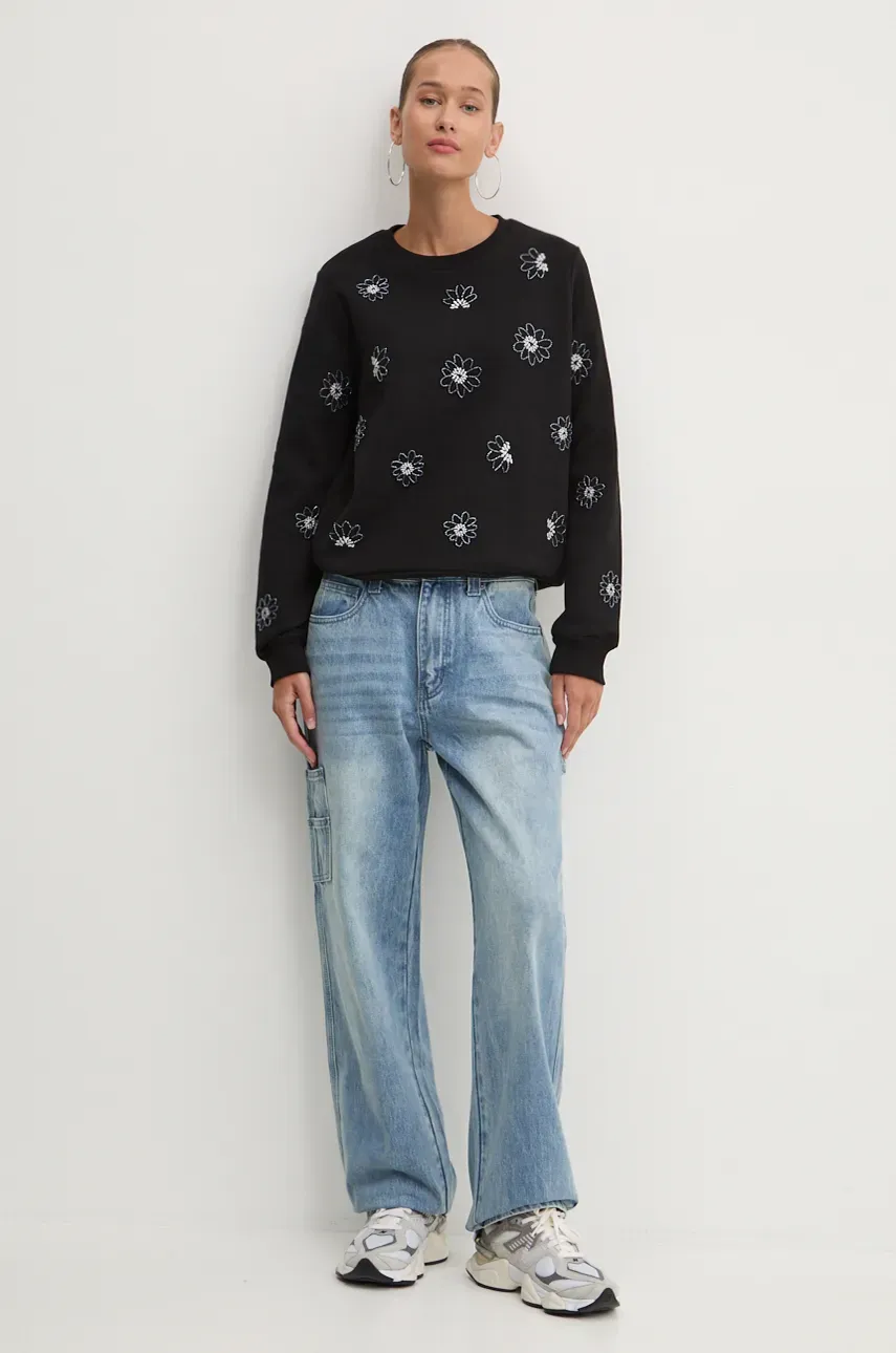 Кофта Desigual JOYA женская цвет чёрный с аппликацией 24WWSK32 Кофта Desigual JOYA женская цвет чёрный с аппликацией 24WWSK32