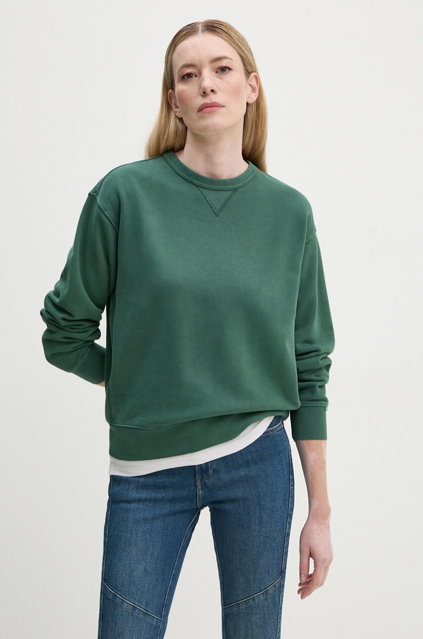 Levi\'s hanorac de bumbac femei, culoarea verde, melanj, A8789