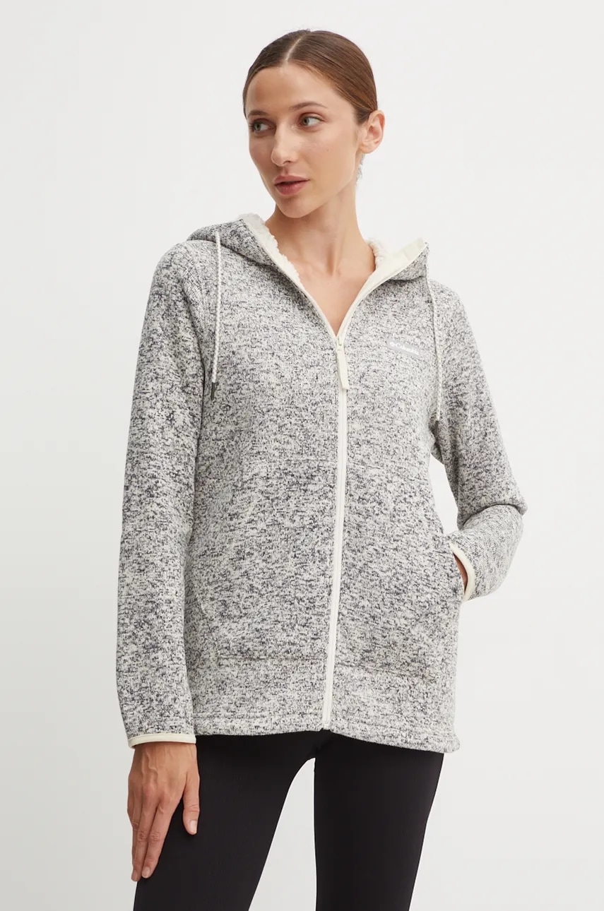 Columbia hanorac Sweather Weather culoarea bej, cu glugă, neted, 2085693