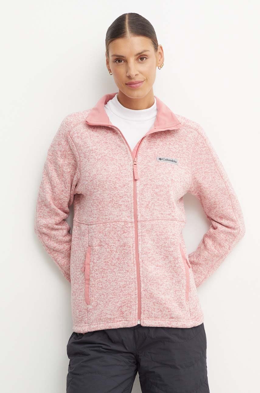 Columbia hanorac Sweather Weather culoarea roz, neted, 2085724