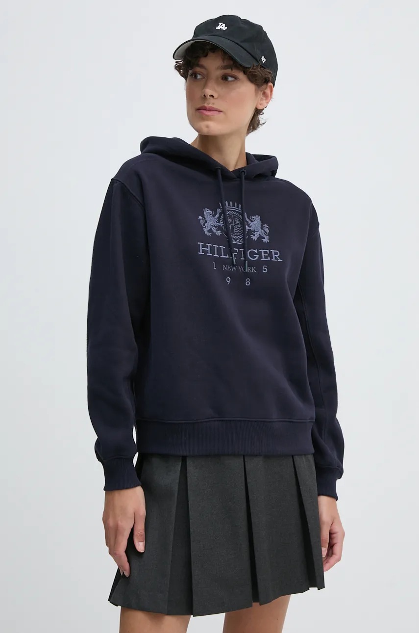 

Суичър Tommy Hilfiger в тъмносиньо с качулка с апликация WW0WW42888, Тъмносин