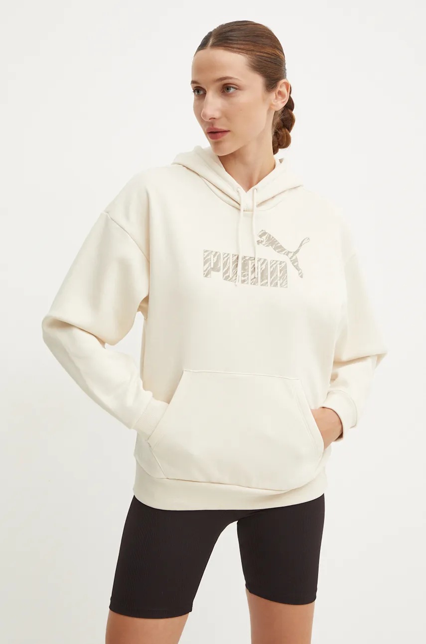 

Суичър Puma в бежово с качулка с принт 681492, Бежов