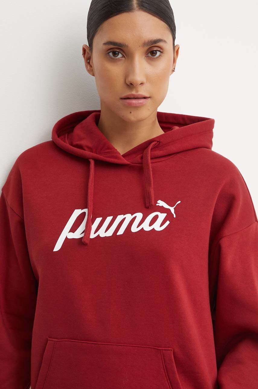 

Суичър Puma в червено с качулка с принт 681534, Червен