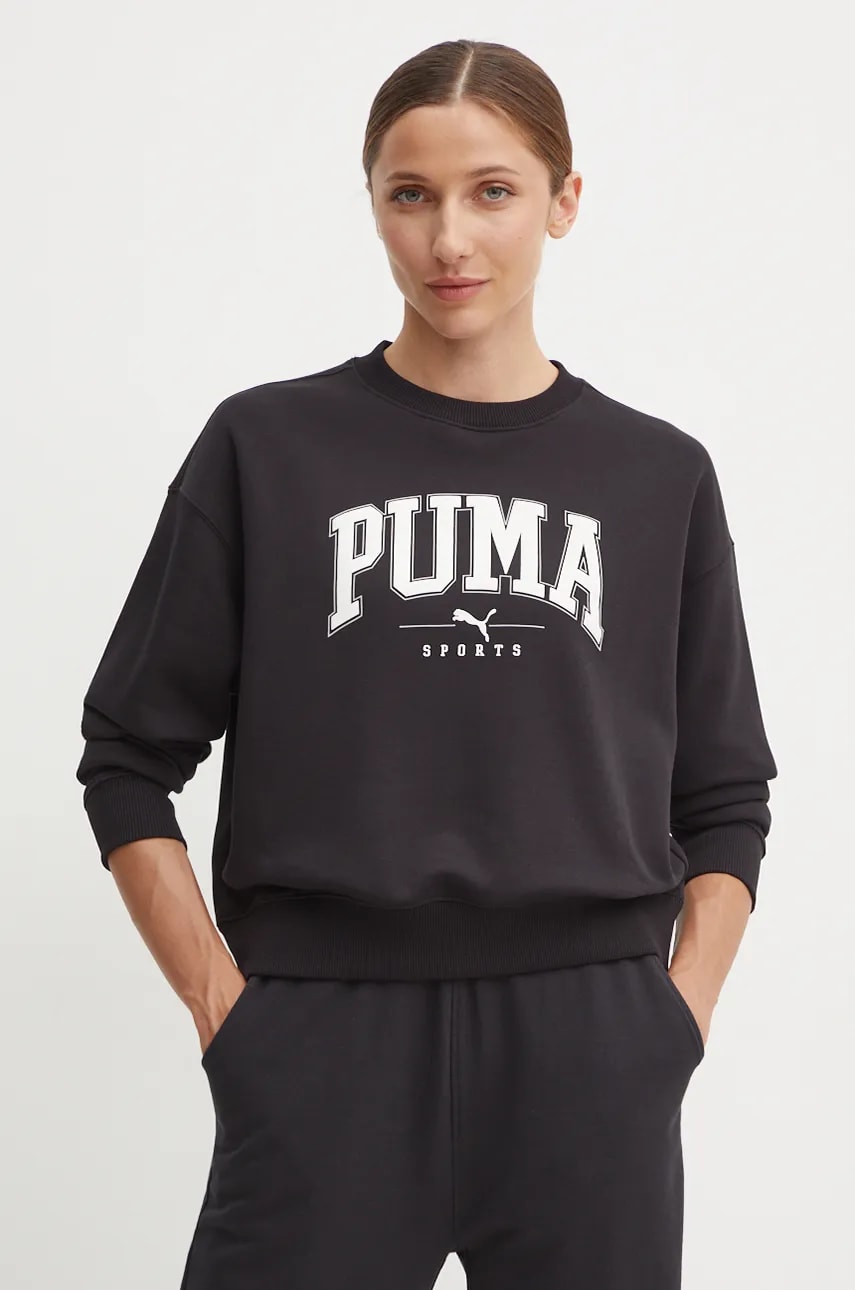 Puma bluza femei, culoarea negru, cu imprimeu, 681539 Puma bluza femei, culoarea negru, cu imprimeu, 681539