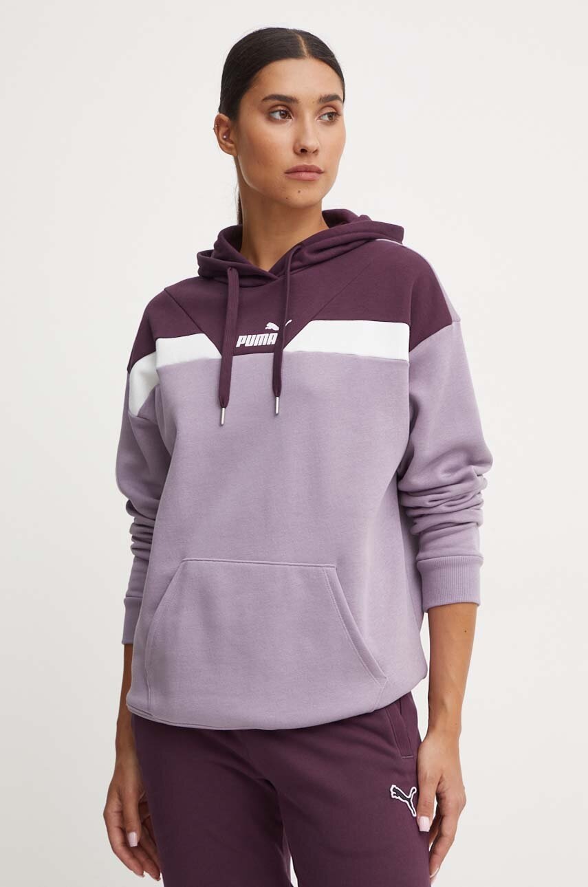 

Суичър Puma в лилаво с качулка с десен 681647, Виолетов