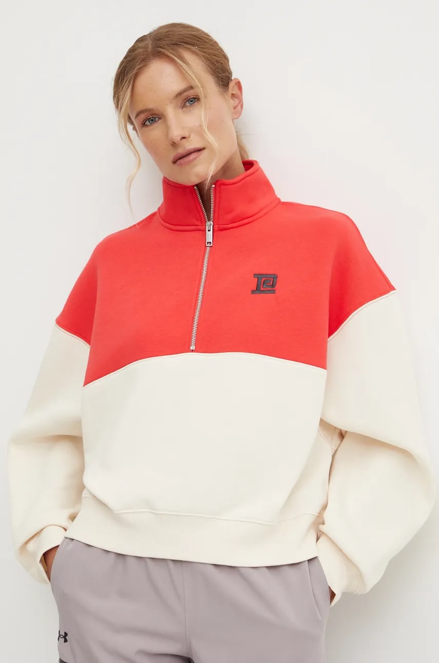 P.E Nation bluza Centre Field Sweat femei, culoarea bej, modelator, 243F304 P.E Nation bluza Centre Field Sweat femei, culoarea bej, modelator, 243F304