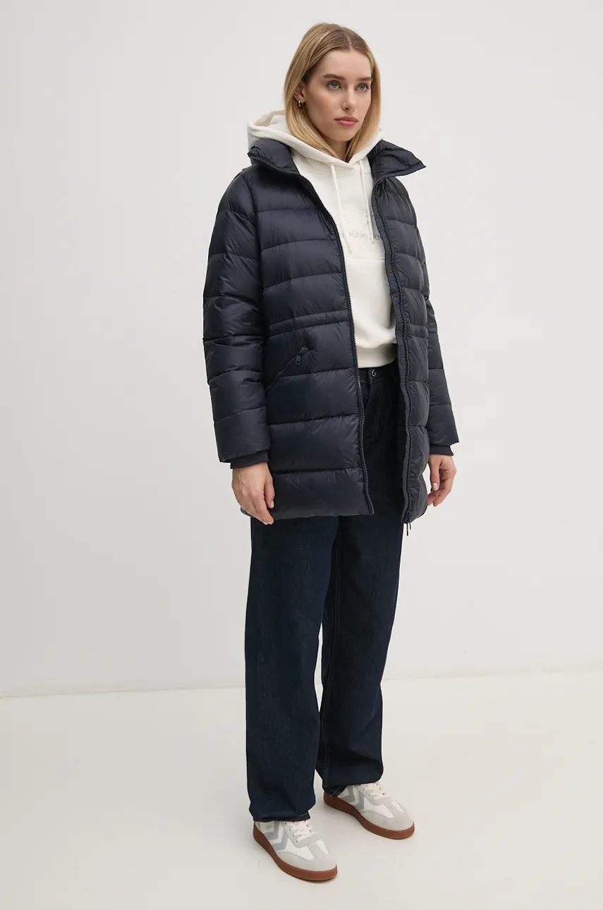 Хлопковая кофта Calvin Klein Jeans женская цвет бежевый с капюшоном с аппликацией J20J224170 Хлопковая кофта Calvin Klein Jeans женская цвет бежевый с капюшоном с аппликацией J20J224170
