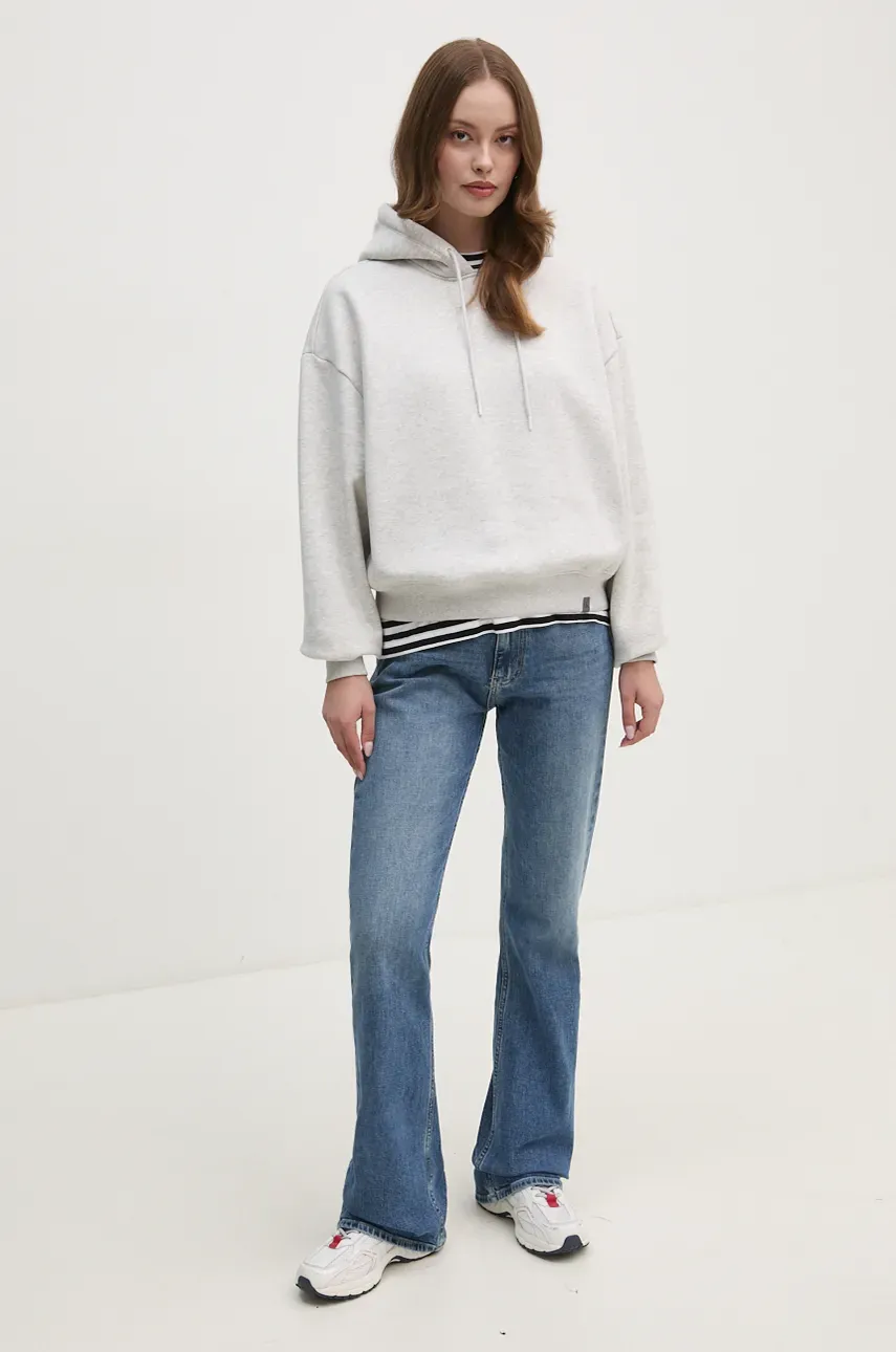 Кофта Calvin Klein Jeans женская цвет серый с капюшоном однотонная J20J224658 Кофта Calvin Klein Jeans женская цвет серый с капюшоном однотонная J20J224658