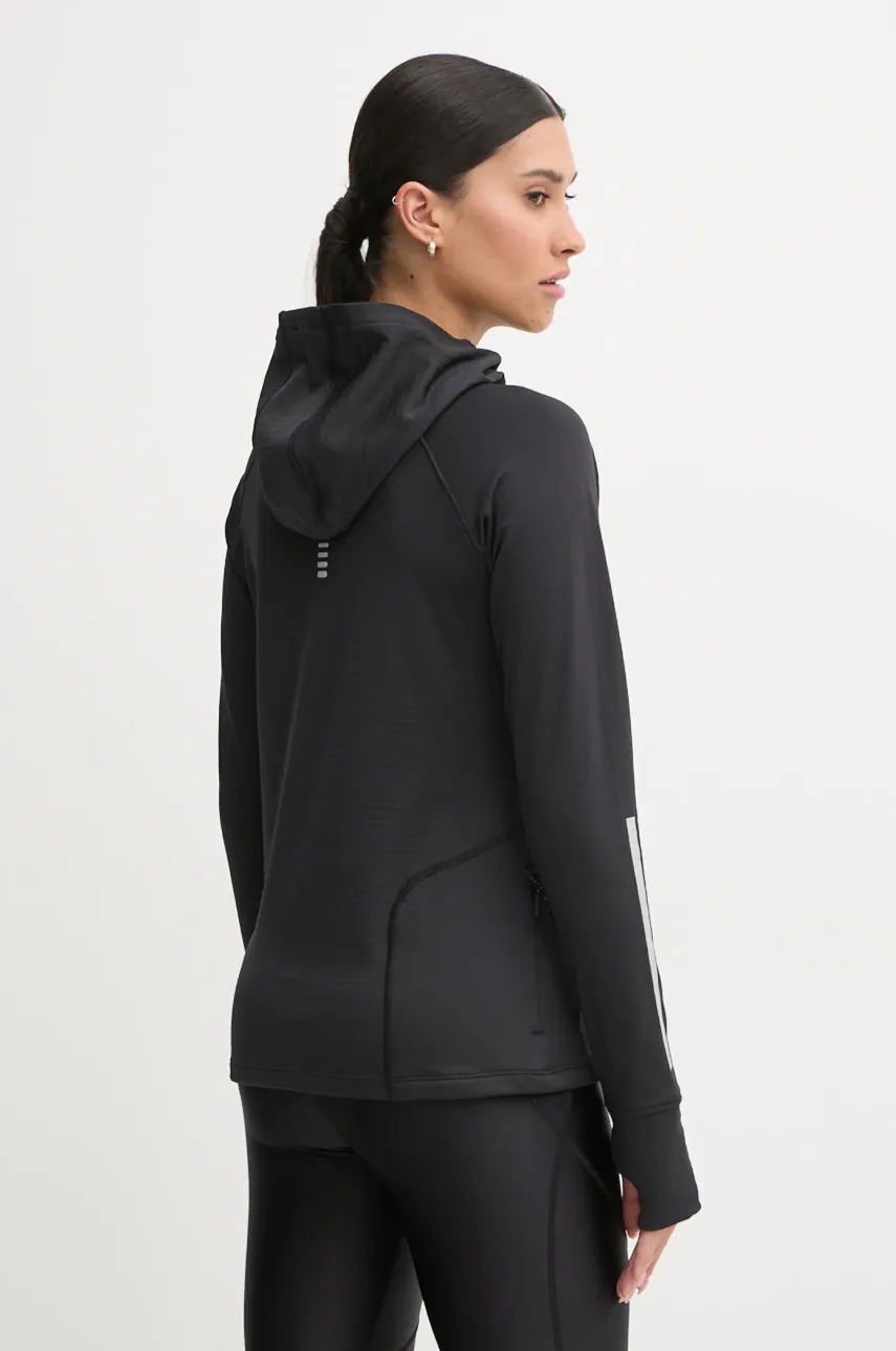 Pulover Za Tek Under Armour Launch Cold Weather črna Barva, S Kapuco, 1386350