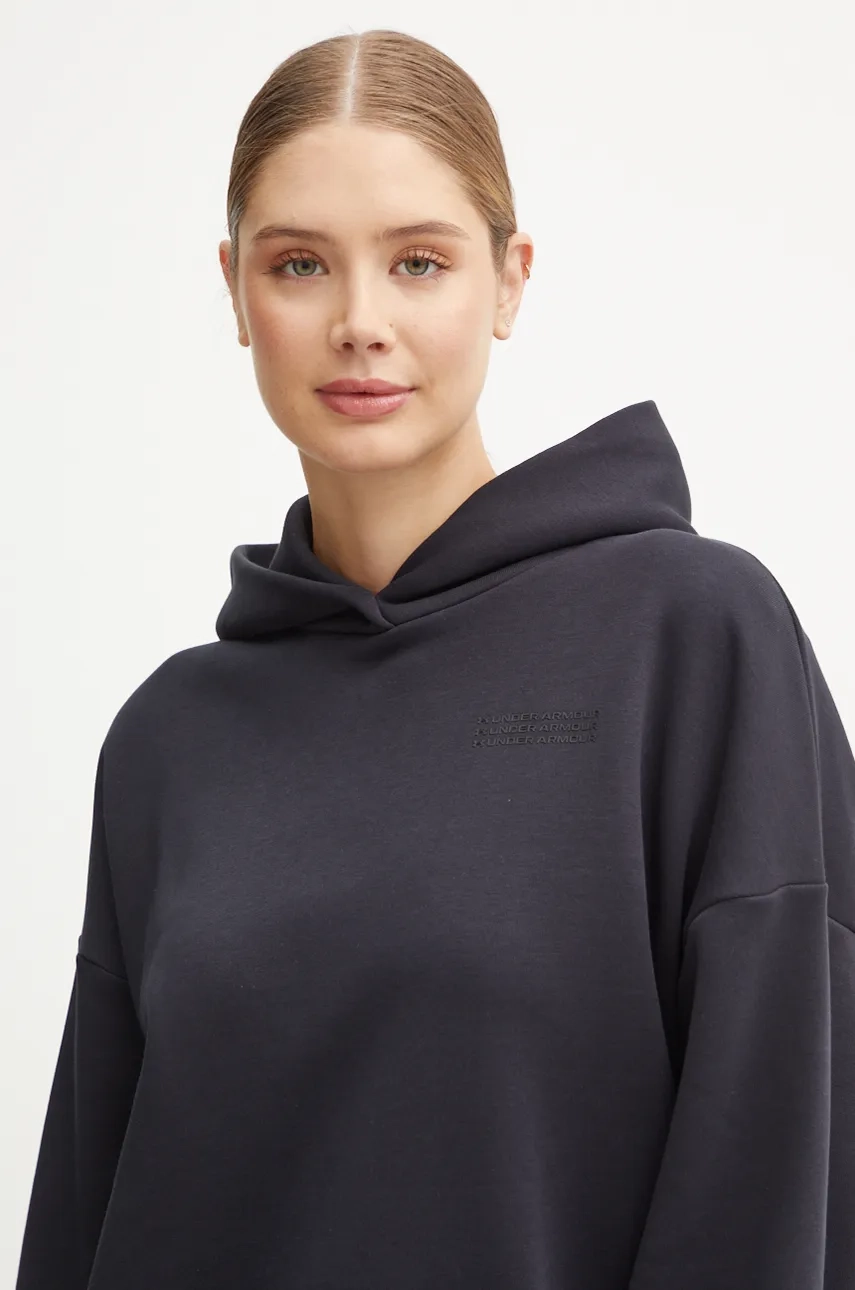 Dukserica Under Armour Icon Fleece Ultra za žene, boja: crna, s kapuljačom, bez uzorka, 1386501