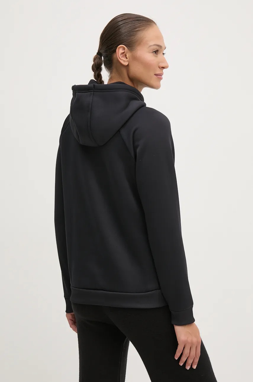 Under Armour felső Armour Fleece fekete, női, sima, kapucnis, 1386507 termék 2. képe