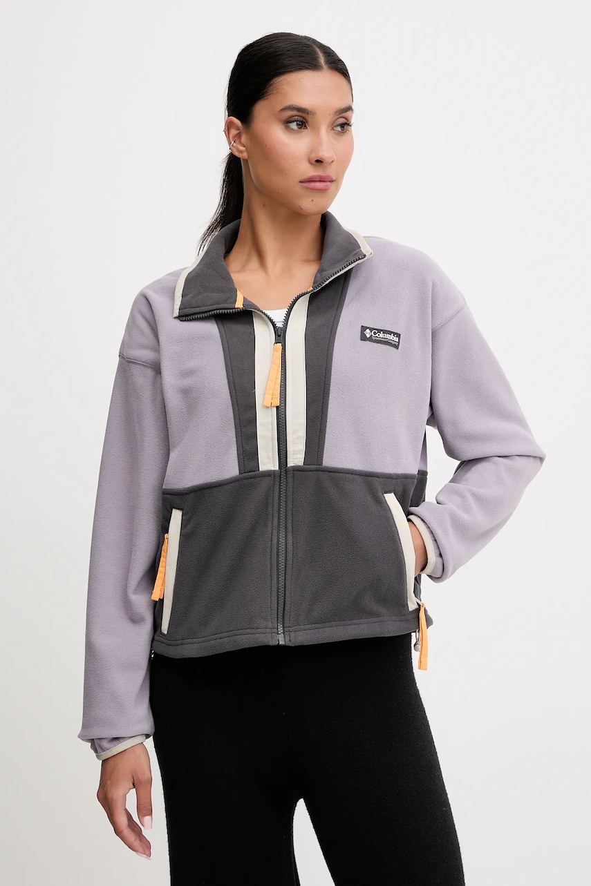 Columbia hanorac fleece Backbowl II FZ Fleece culoarea negru, cu model, 2092163