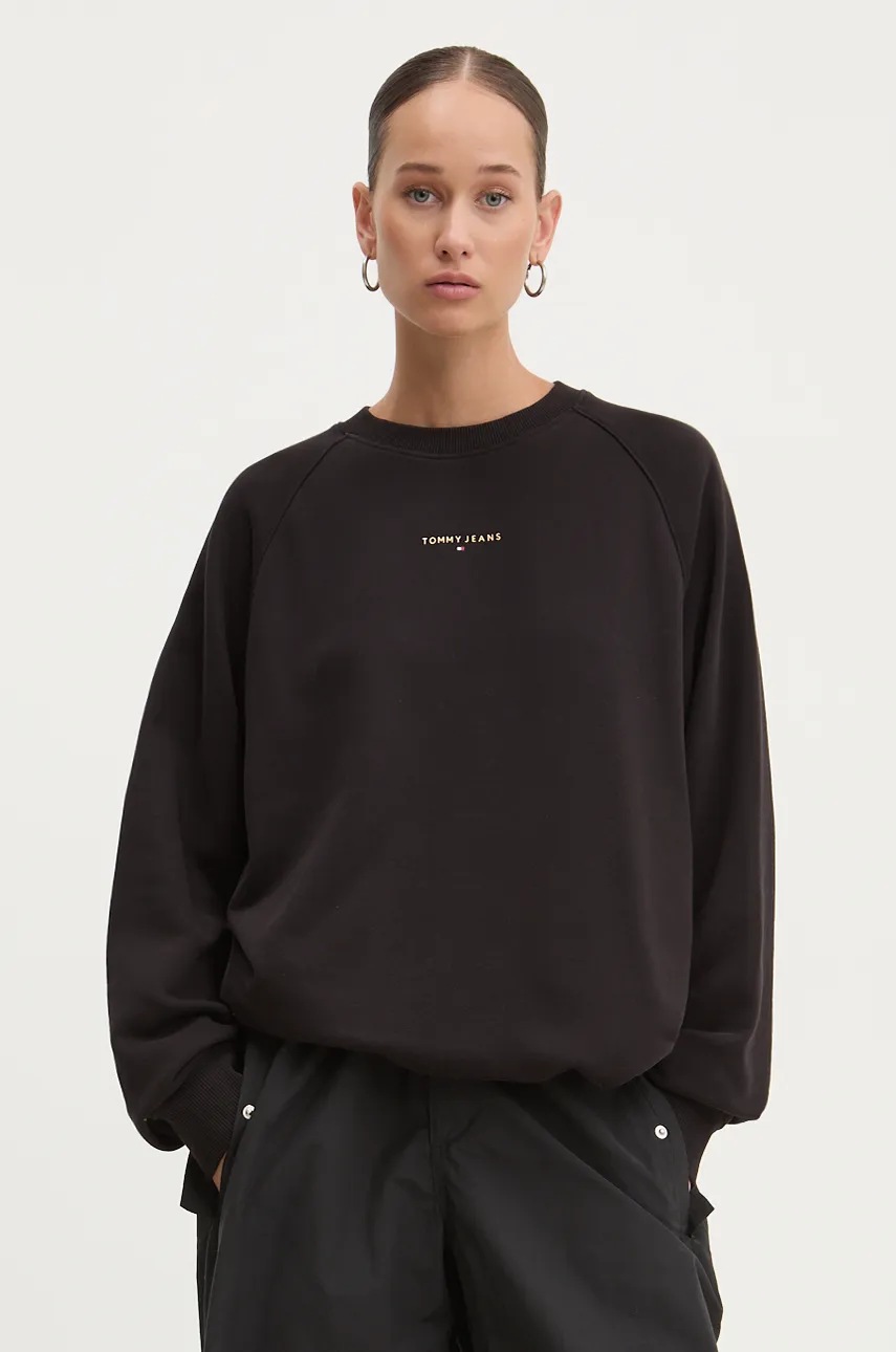 

Суичър Tommy Jeans в черно с изчистен дизайн DW0DW18764, Черен