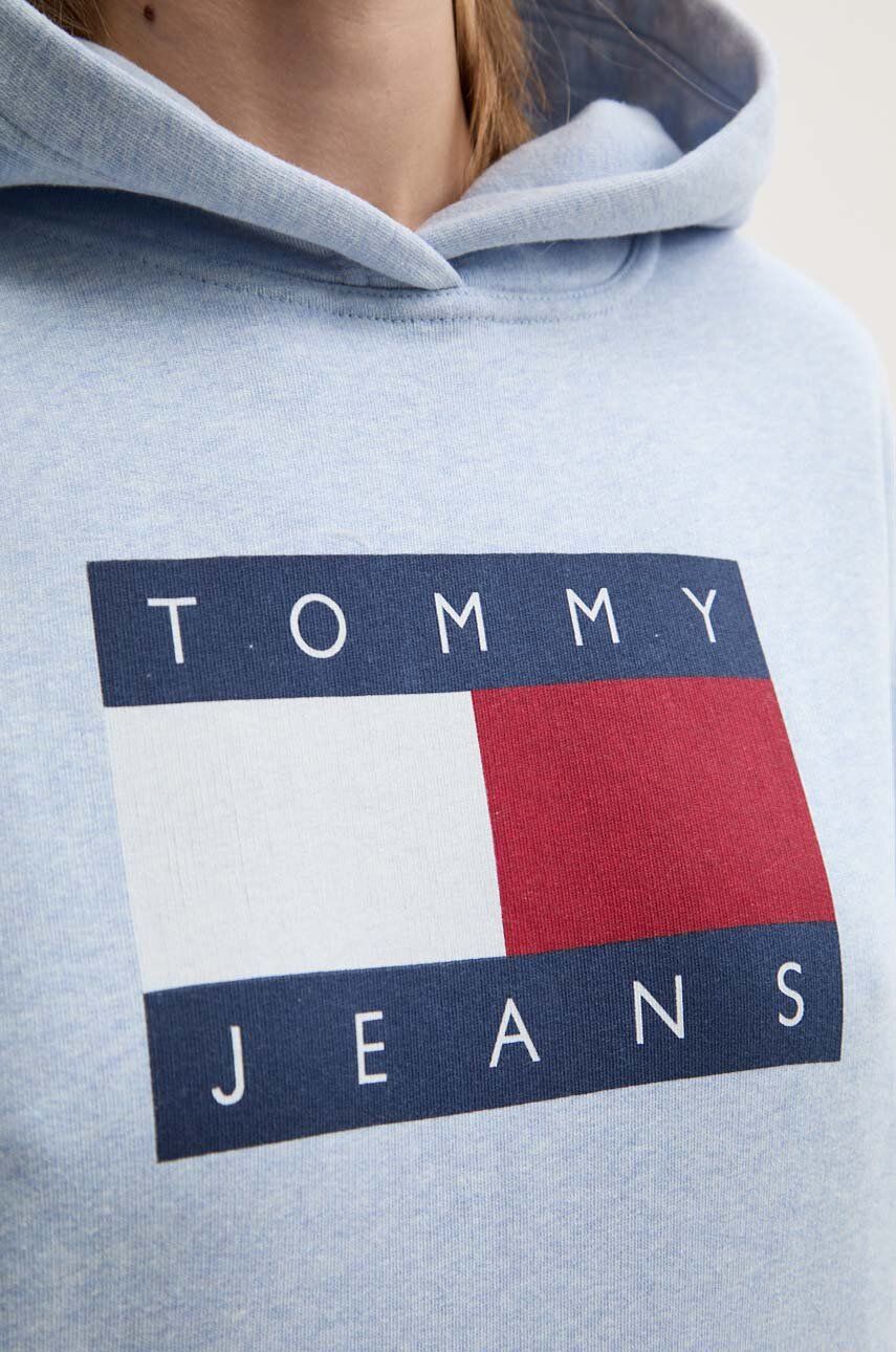 Dukserica Tommy Jeans za žene, s kapuljačom, s tiskom, DW0DW19047