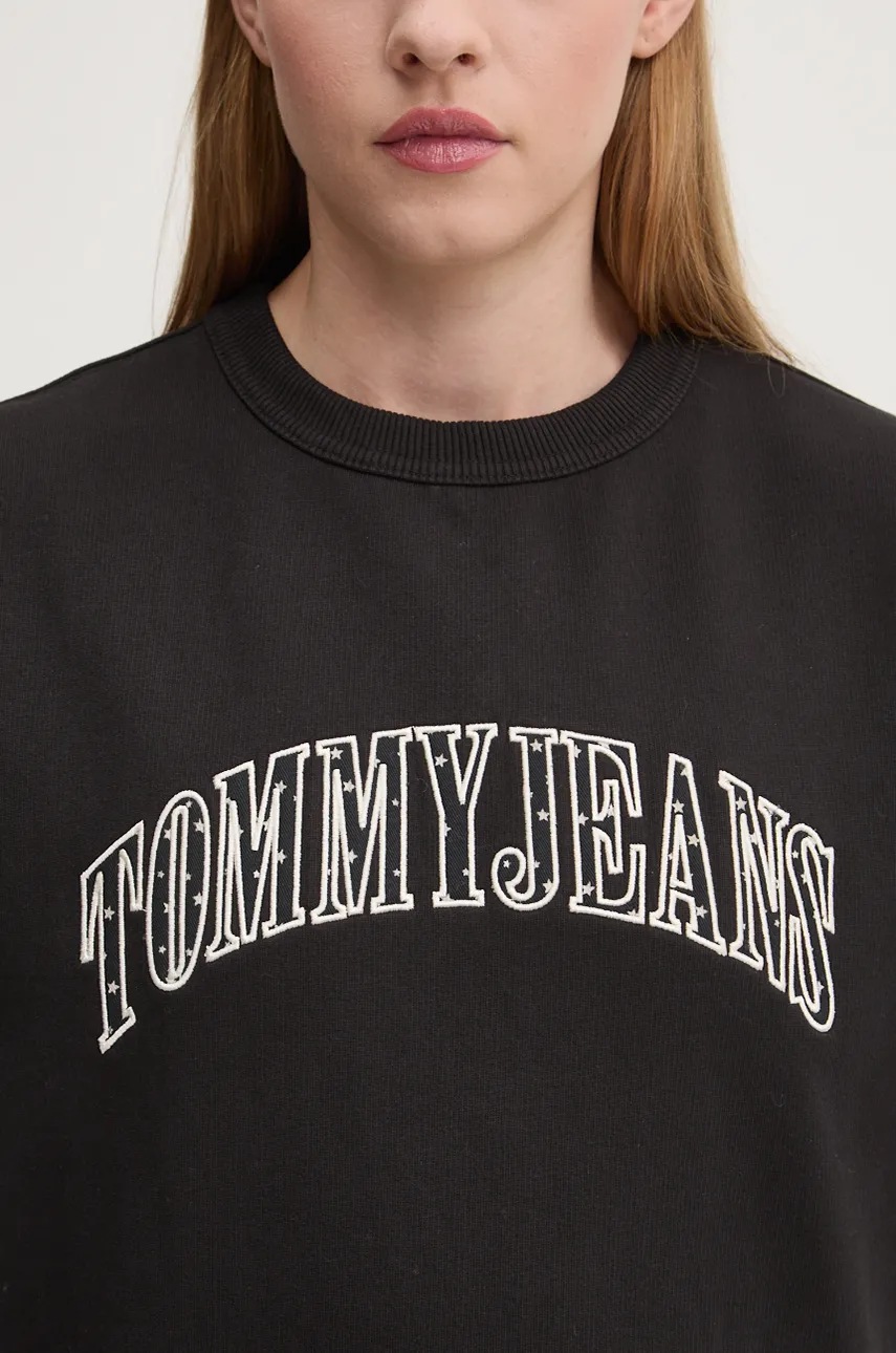 Кофта Tommy Jeans жіноча колір чорний з аплікацією DW0DW19713 