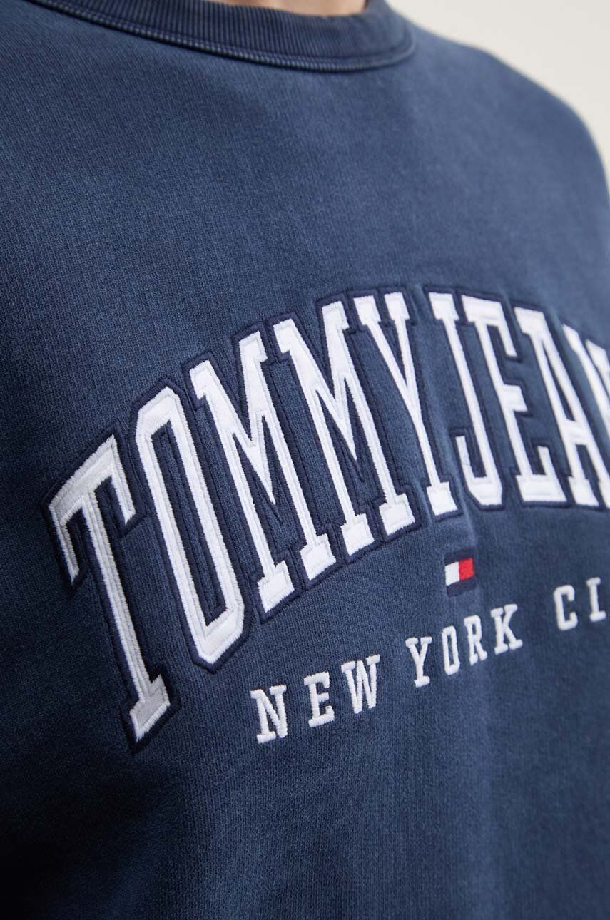 Dukserica Tommy Jeans za žene, boja: tamno plava, s aplikacijom, DW0DW19824