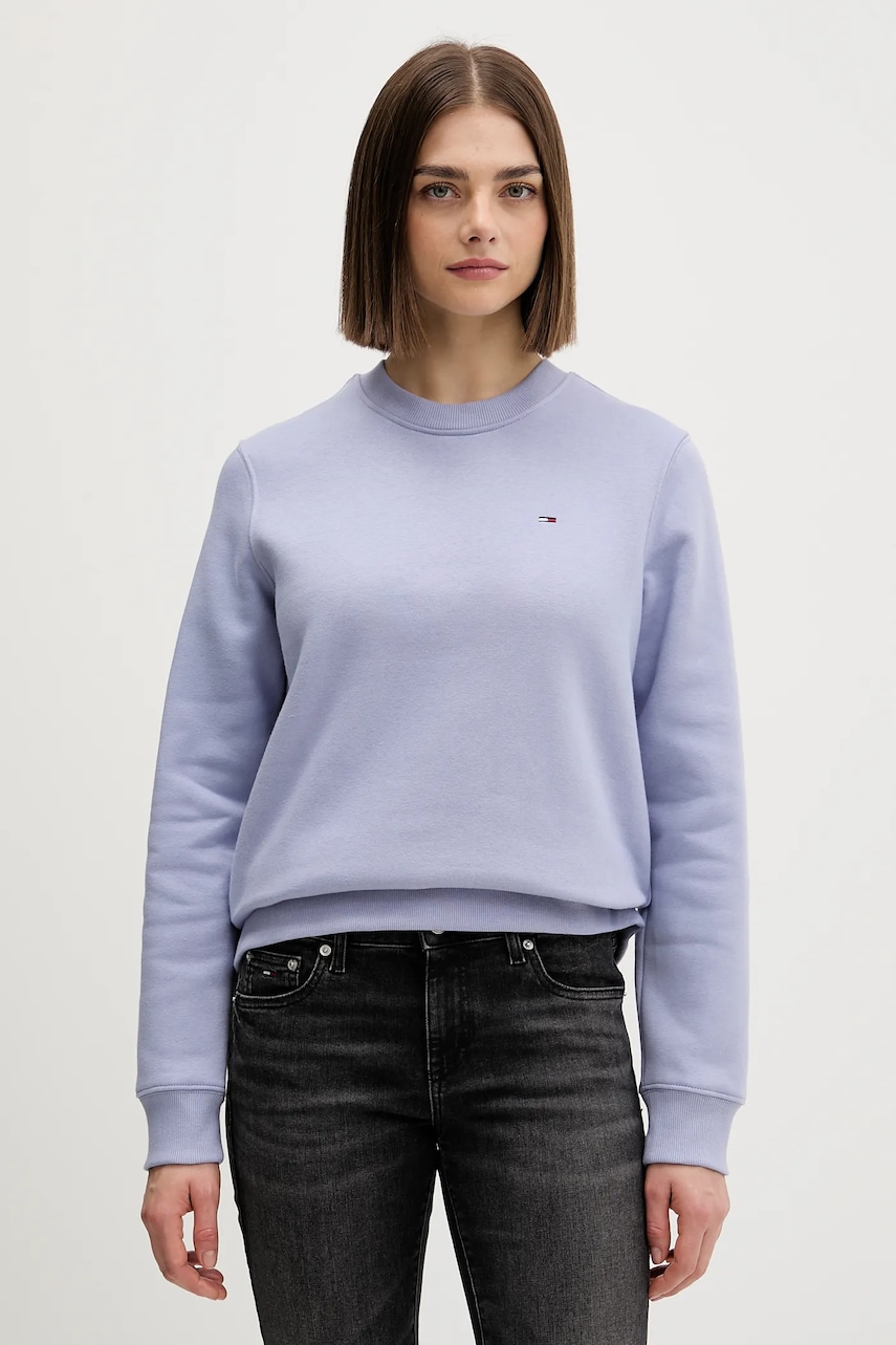 Tommy Jeans bluză culoarea turcoaz, uni, DW0DW19959